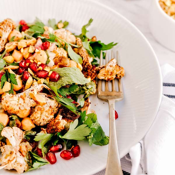 salad with cauliflower and pomegranate