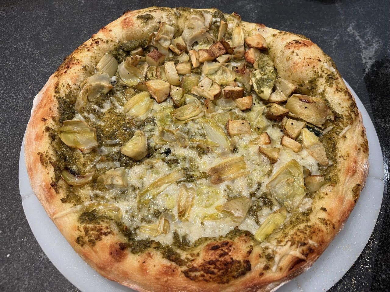 artisanal homemade plant-based pizza