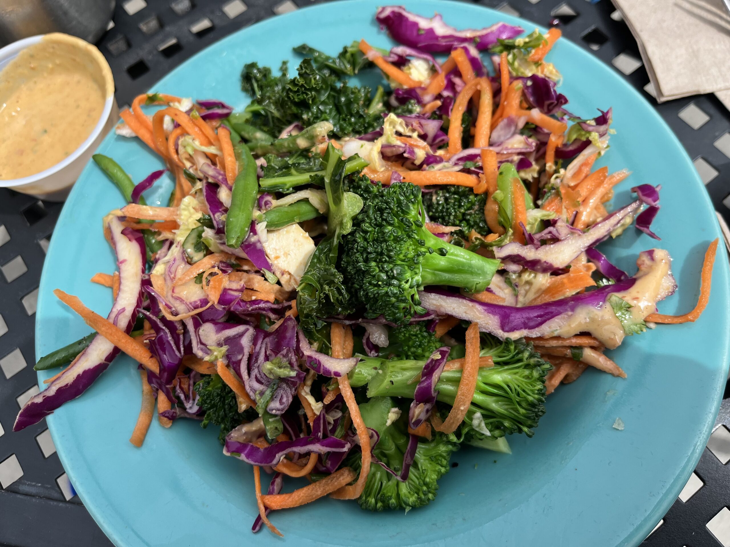 broccoli slaw vegan summer dish