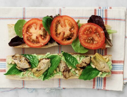 Tomato Basil Artichoke Sandwich