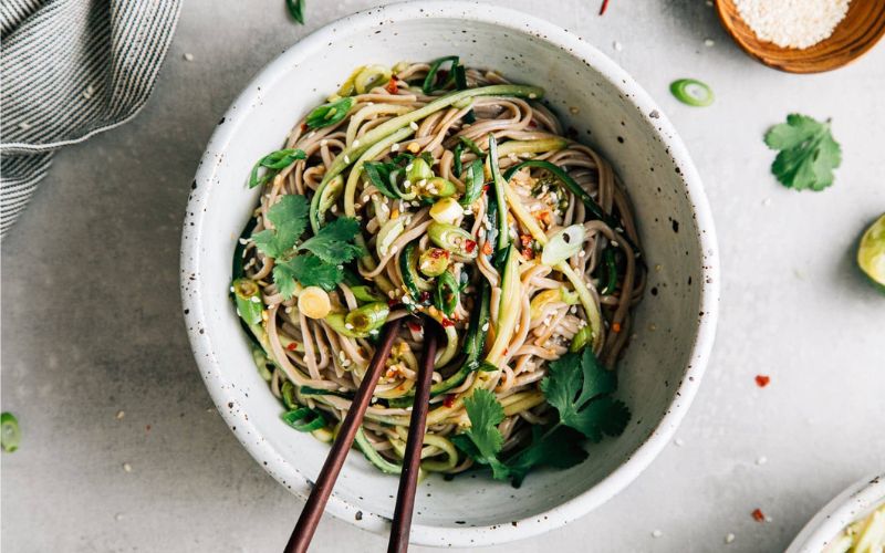 Sesame-Ginger Cucumber Soba Salad