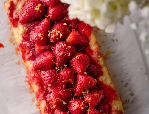 Lemon Olive Oil Cake with Strawberries