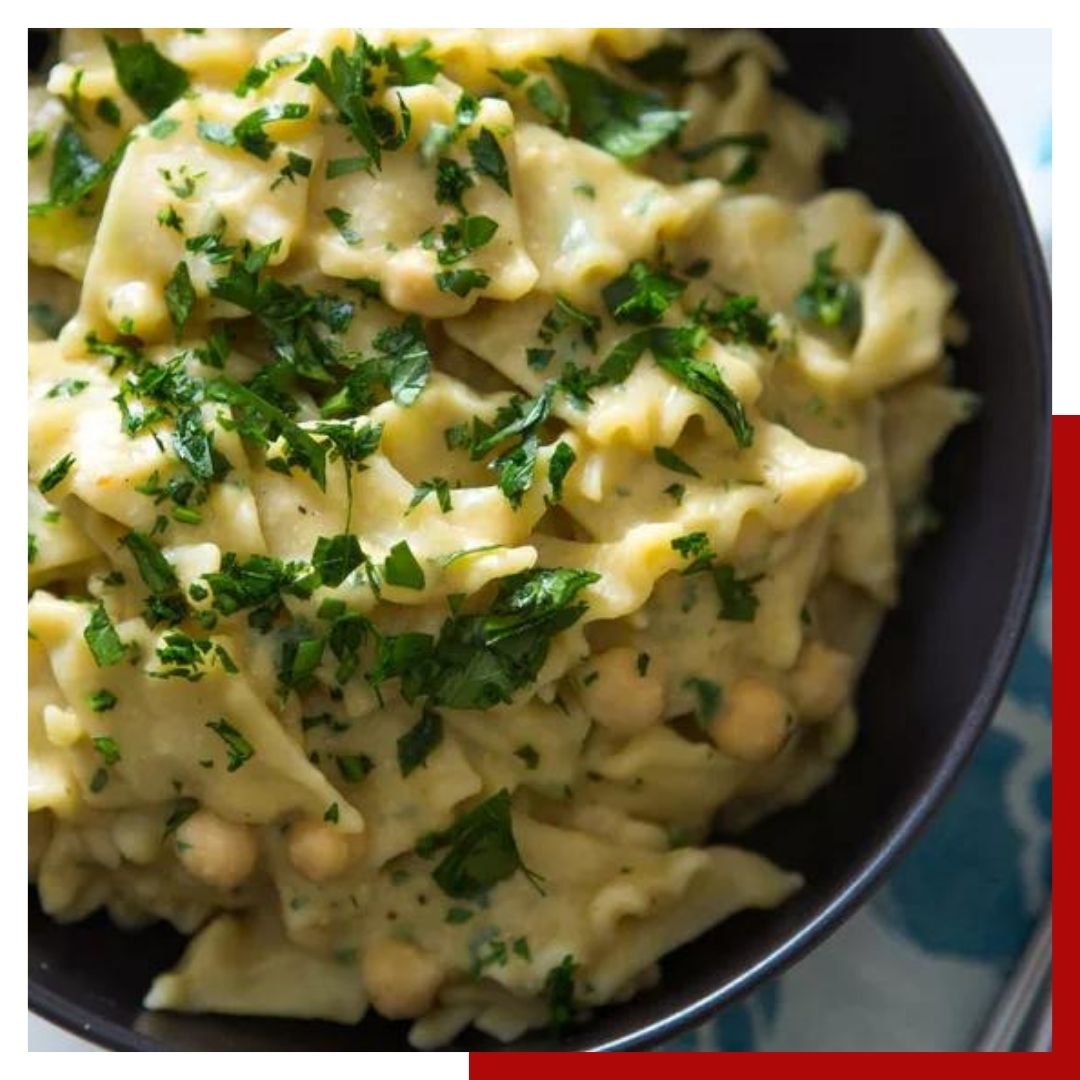 creamy chickpea sauce pasta