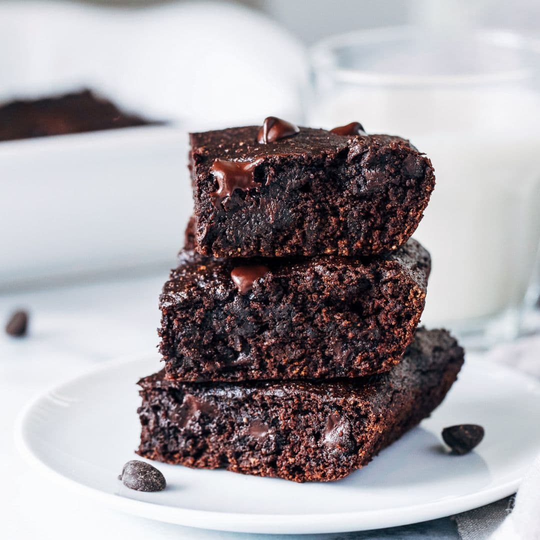 plant-based chocolate brownies with avocado